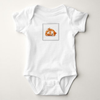 schattige shiba inu puppy die op de rug baby shirt