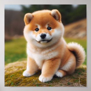 schattige Shiba Inu puppy Poster