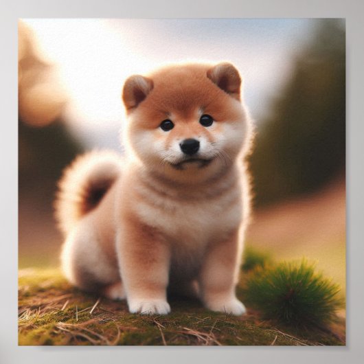 schattige Shiba Inu puppy Poster (Voorkant)