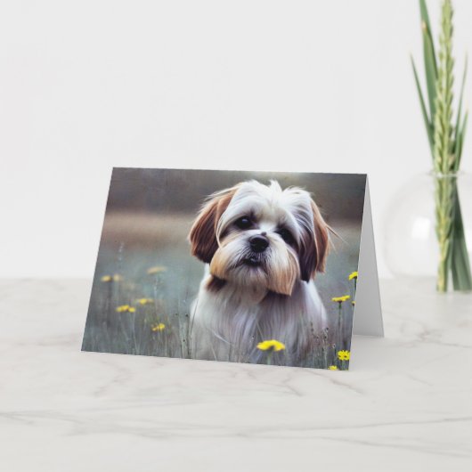 Schattige Shih Tzu Birthday Kaart (Voorkant)