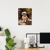 Schattige Shih Tzu Dog Art Print Poster (Thuiskantoor)
