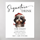 Schattige Shih Tzu Dog Bruiloft Handtekening Drink Poster (Voorkant)