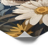 Schattige Shih Tzu Dog White Daisy Flowers Poster (Hoek)