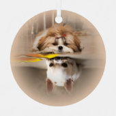 Schattige shih tzu en chihuahua metalen ornament (Voorkant)