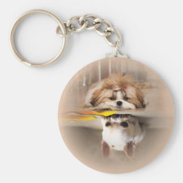 Schattige shih tzu en chihuahua sleutelhanger