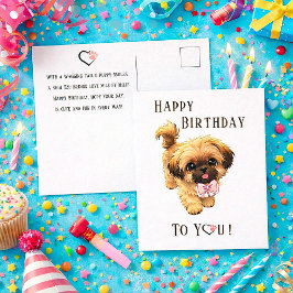 Schattige Shih Tzu Gefeliciteerd Verjaardag Hond P Briefkaart