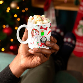 Schattige Shih Tzu Kerst Naadloos Patroon Koffiemok