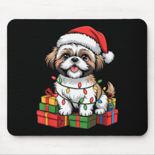Schattige Shih Tzu Kerstman Hoed Kerst Xmas Honden Muismat