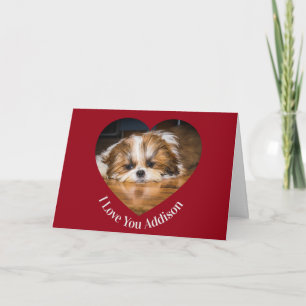Schattige shih tzu liefde Valentijnshart foto Kaart