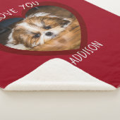 Schattige shih tzu liefde Valentijnshart foto Sherpa Deken (3/4)