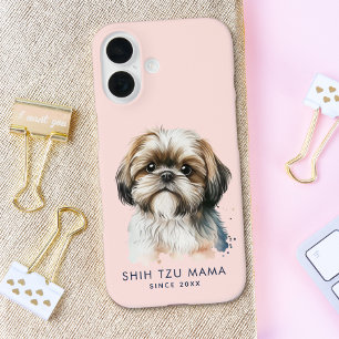 Schattige Shih Tzu Mama Pink iPhone 16 Hoesje