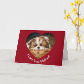 Schattige shih tzu met Valentijnshart foto Kaart (Gele Bloem)