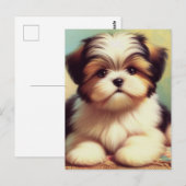 Schattige Shih-Tzu Puppy schilderij Briefkaart (Voorkant / Achterkant)
