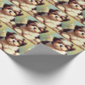 Schattige Shih-Tzu Puppy schilderij Cadeaupapier (Hoek)