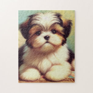 Schattige Shih-Tzu Puppy schilderij Legpuzzel