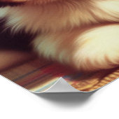 Schattige Shih-Tzu Puppy schilderij Poster (Hoek)