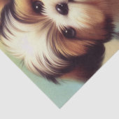 Schattige Shih-Tzu Puppy schilderij Tissuepapier (Detail)
