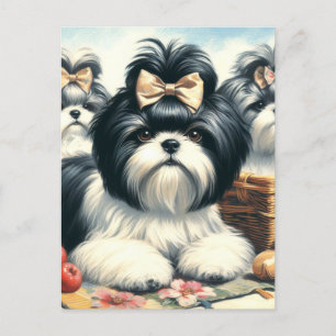 Schattige  Shih-Tzu schilderij Briefkaart