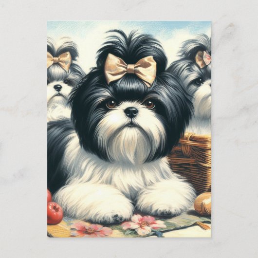 Schattige  Shih-Tzu schilderij Briefkaart (Voorkant)