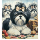 Schattige  Shih-Tzu schilderij Douchegordijn (Voorkant)