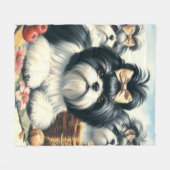 Schattige Shih-Tzu schilderij Fleece Deken (Voorkant (Horizontaal))