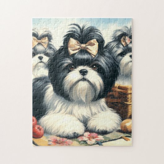 Schattige  Shih-Tzu schilderij Legpuzzel (Verticaal)