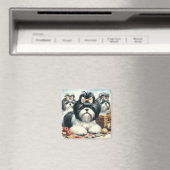 Schattige  Shih-Tzu schilderij Magneet (Insitu (Vaatwasser))