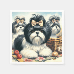 Schattige Shih-Tzu schilderij Servet