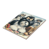 Schattige  Shih-Tzu schilderij Tegeltje (Zijkant)