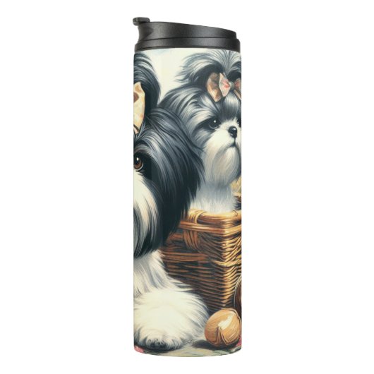 Schattige  Shih-Tzu schilderij Thermosbeker (Geroteerd rechts)