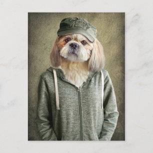 Schattige Shih Tzu Woont een Pet en een hond Briefkaart