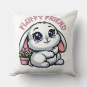 Schattige Shy Bunny met Plant Pot Kussen (Voorkant)