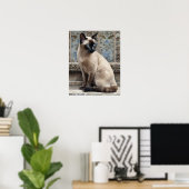 Schattige Siamees Cat Art Print Poster (Thuiskantoor)