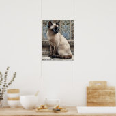 Schattige Siamees Cat Art Print Poster (Keuken)