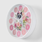 Schattige Siamees Cat Pink Flower Girly (Hoek)