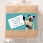 Schattige Siamees Kitten Blauwgroen Blauw Groot Etiket (Insitu)