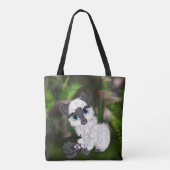 Schattige Siamese Fluffy Kitten Tote Bag (Achterkant)