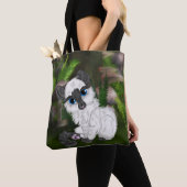 Schattige Siamese Fluffy Kitten Tote Bag (Dichtbij)