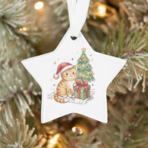Schattige Siamese Kat Kerstman Hoed Kerst Ornament