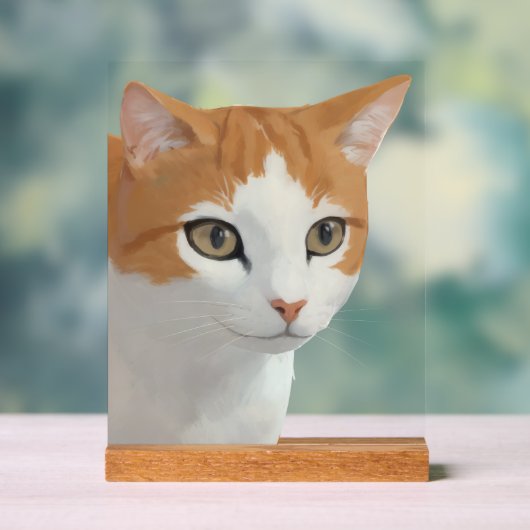 Schattige Siamese Kat Kunst Acryl Bord (Neutraal)