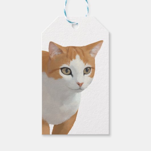 Schattige Siamese Kat Kunst Cadeaulabel (Voorkant)