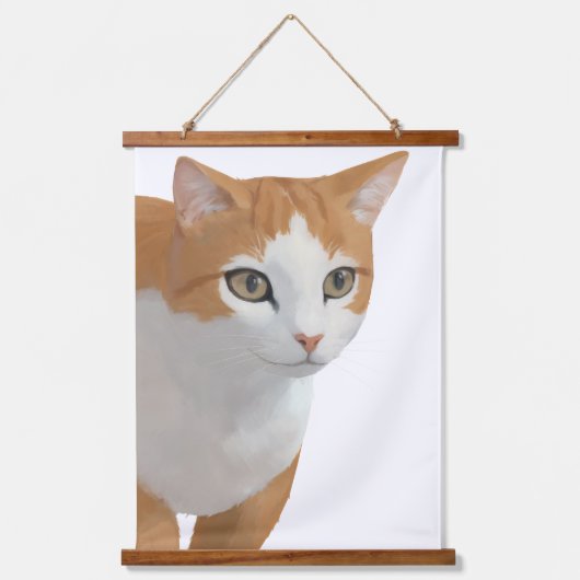 Schattige Siamese Kat Kunst Hangend Wandkleed (Voorkant)