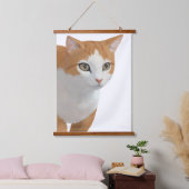 Schattige Siamese Kat Kunst Hangend Wandkleed (Slaapkamer)
