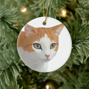 Schattige Siamese Kat Kunst Keramisch Ornament