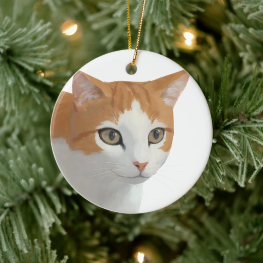 Schattige Siamese Kat Kunst Keramisch Ornament (Boom)