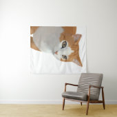 Schattige Siamese Kat Kunst Wandkleed (In Situ (horizontaal))