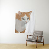 Schattige Siamese Kat Kunst Wandkleed (In situ)
