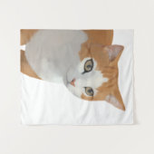 Schattige Siamese Kat Kunst Wandkleed (Voorkant (horizontaal))