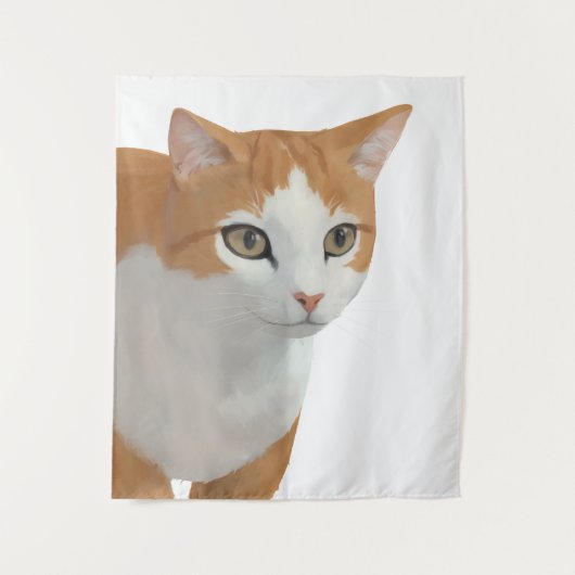 Schattige Siamese Kat Kunst Wandkleed (Voorkant)