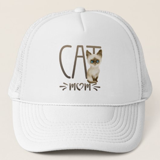 Schattige Siamese Kat Moeder Cadeau Grappige Kitty Trucker Pet (Voorkant)